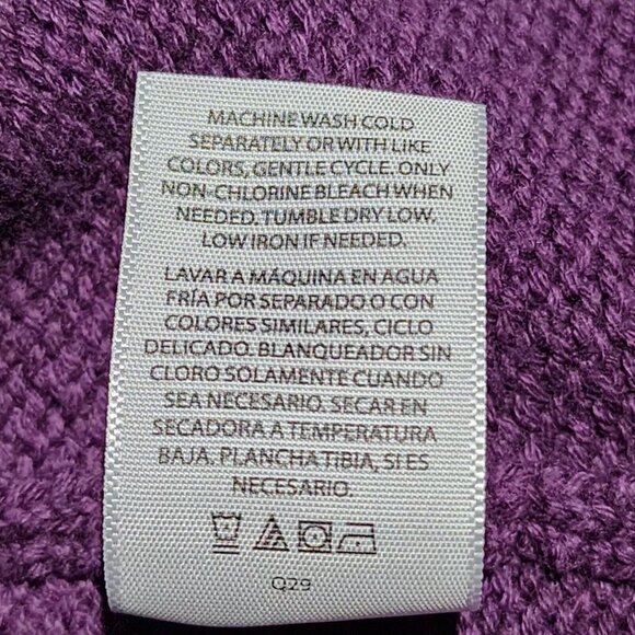 Time And Tru Womens Winter Warm Purple Knit Sweater Crewneck Cotton Blend Size M - Picture 6 of 13